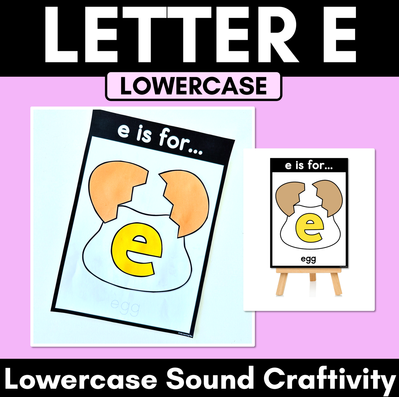 Beginning Sound Crafts - LOWERCASE Letter E - E is for Egg