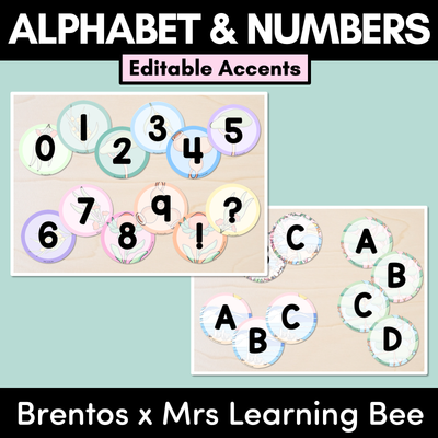 EDITABLE ACCENTS - Alphabet & Numbers - The Brentos Collection