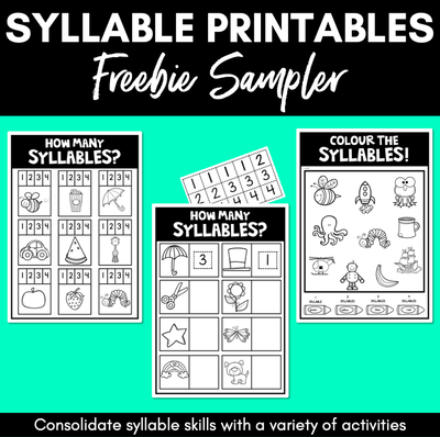 SYLLABLES ACTIVITY PRINTABLES - Syllable Worksheets Freebie Sampler