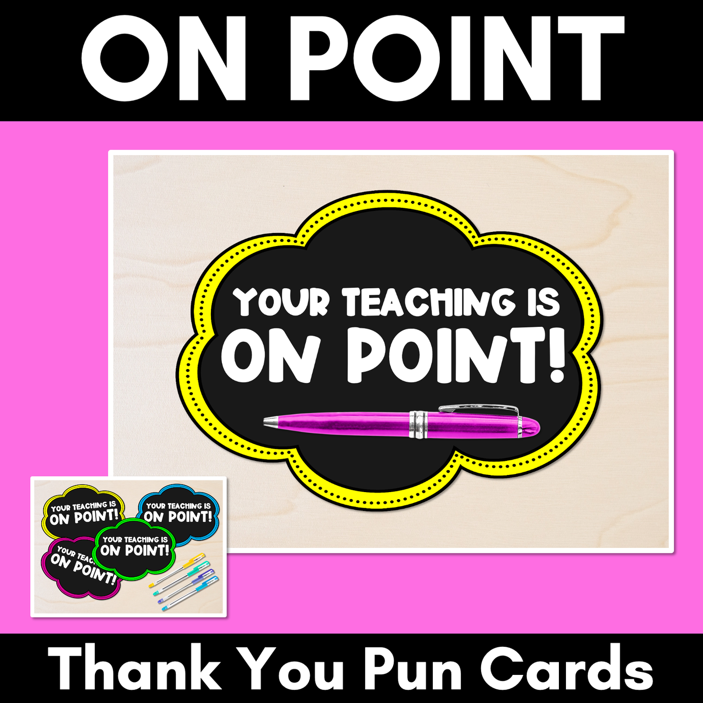 ON POINT Thank You Pun Cards - Teacher Appreciation Freebies