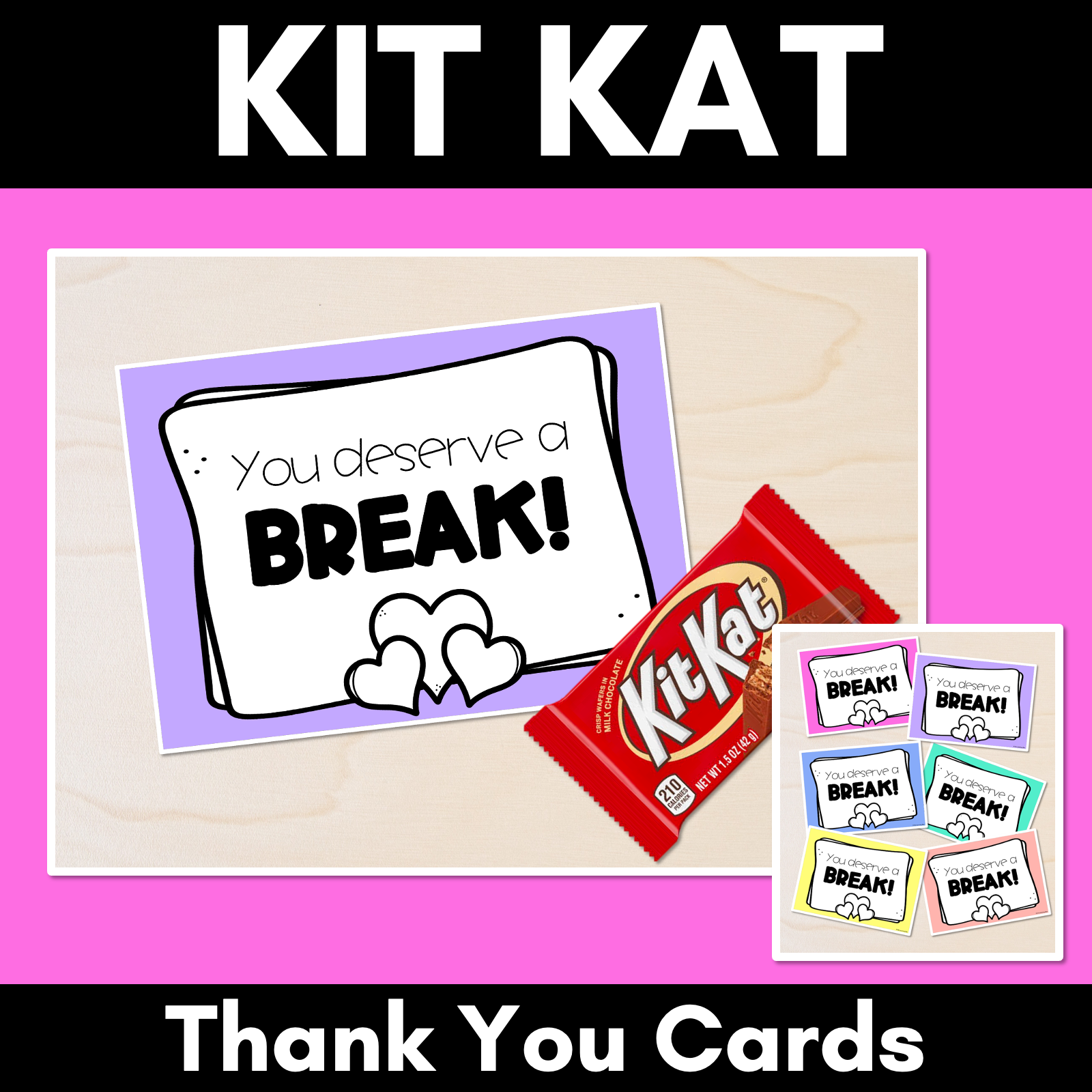 KIT KAT Thank You Cards - Teacher Appreciation Freebies – Mrs Learning Bee