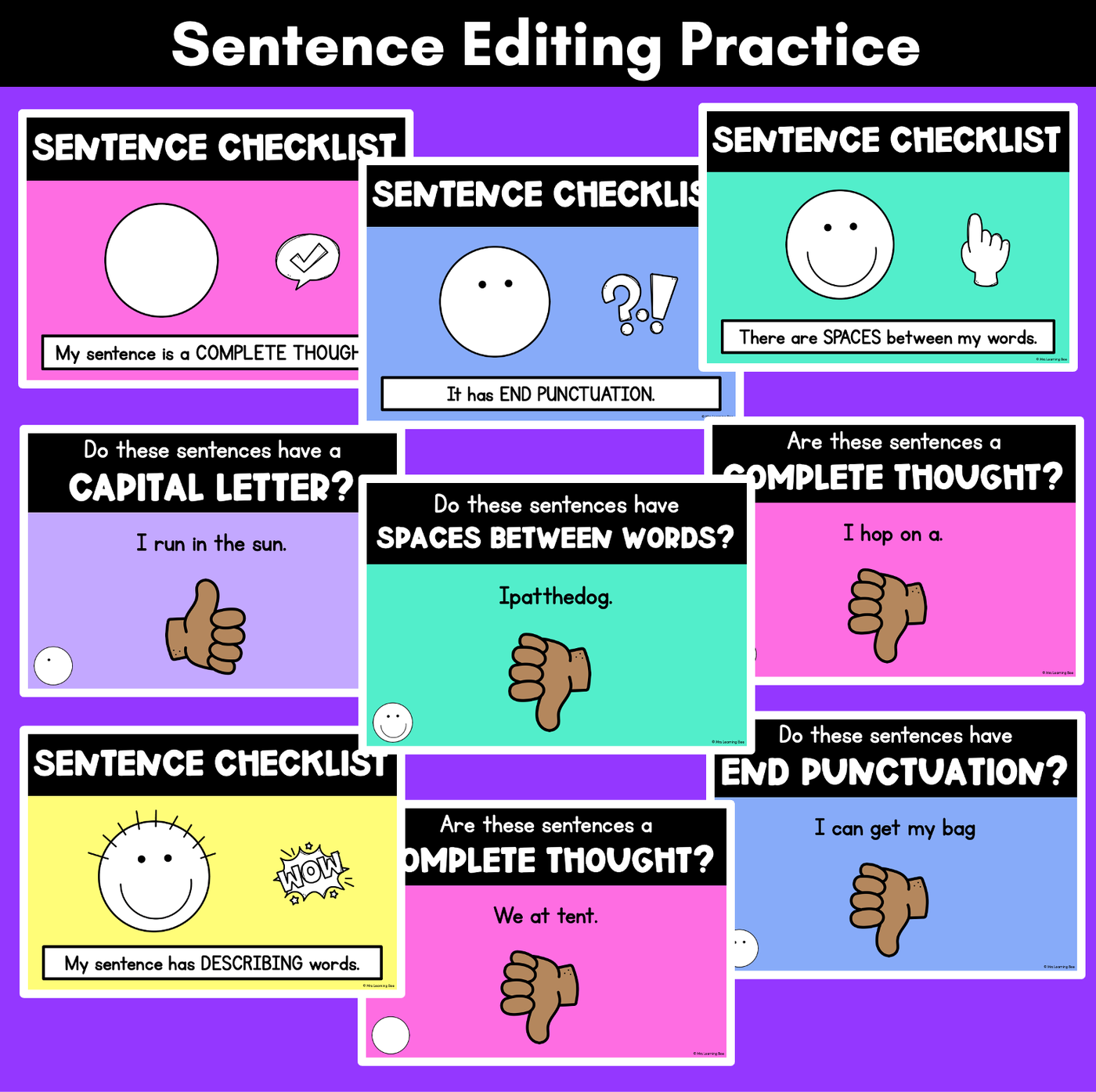 Teaching Sentences in Kindergarten- Explicit Writing Lessons Powerpoint Slides
