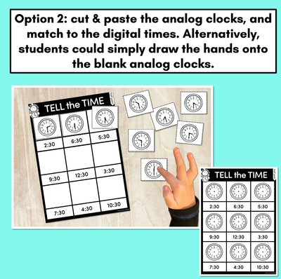 TIME WORKSHEETS - Telling the time to the half hour