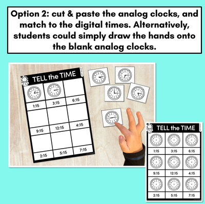 TIME WORKSHEETS - Telling the time to quarter past