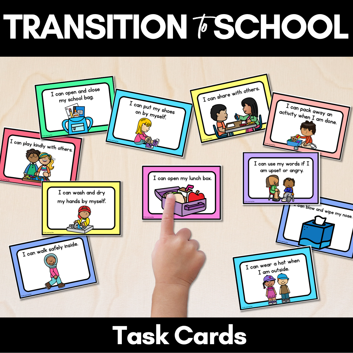 Transition to School Task Cards - EDITABLE