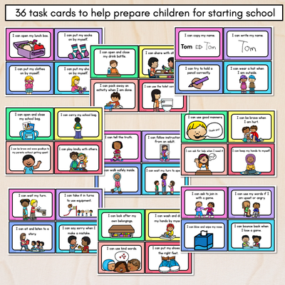 Transition to School Task Cards - EDITABLE