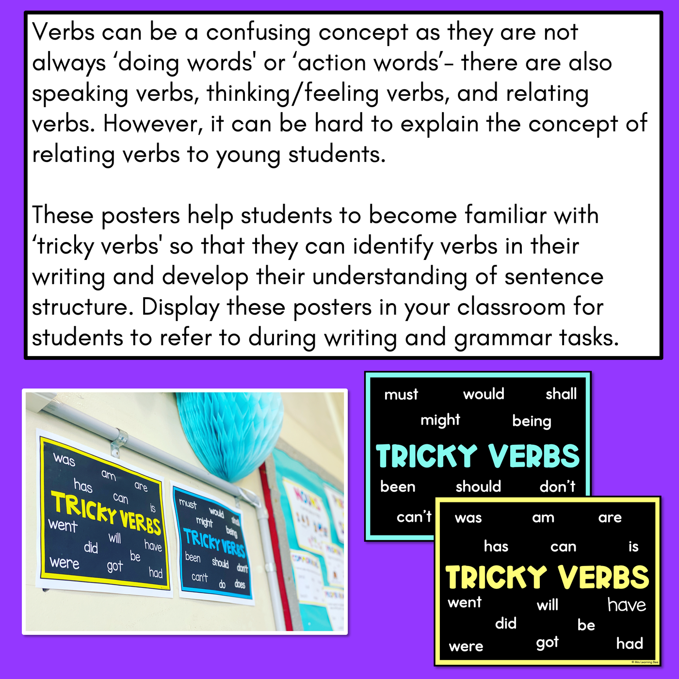 Tricky Verb Poster Display