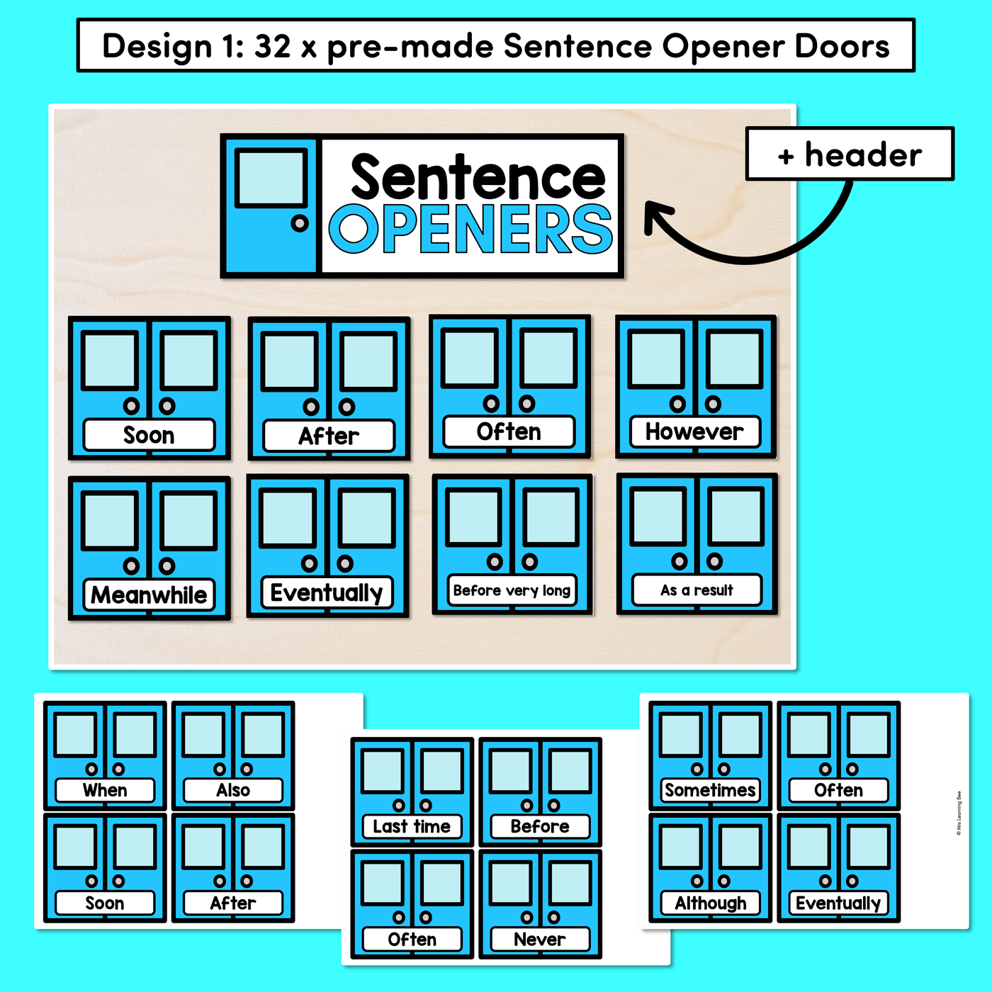 Sentence Openers Editable Door Display- VCOP aligned Vocabulary Display