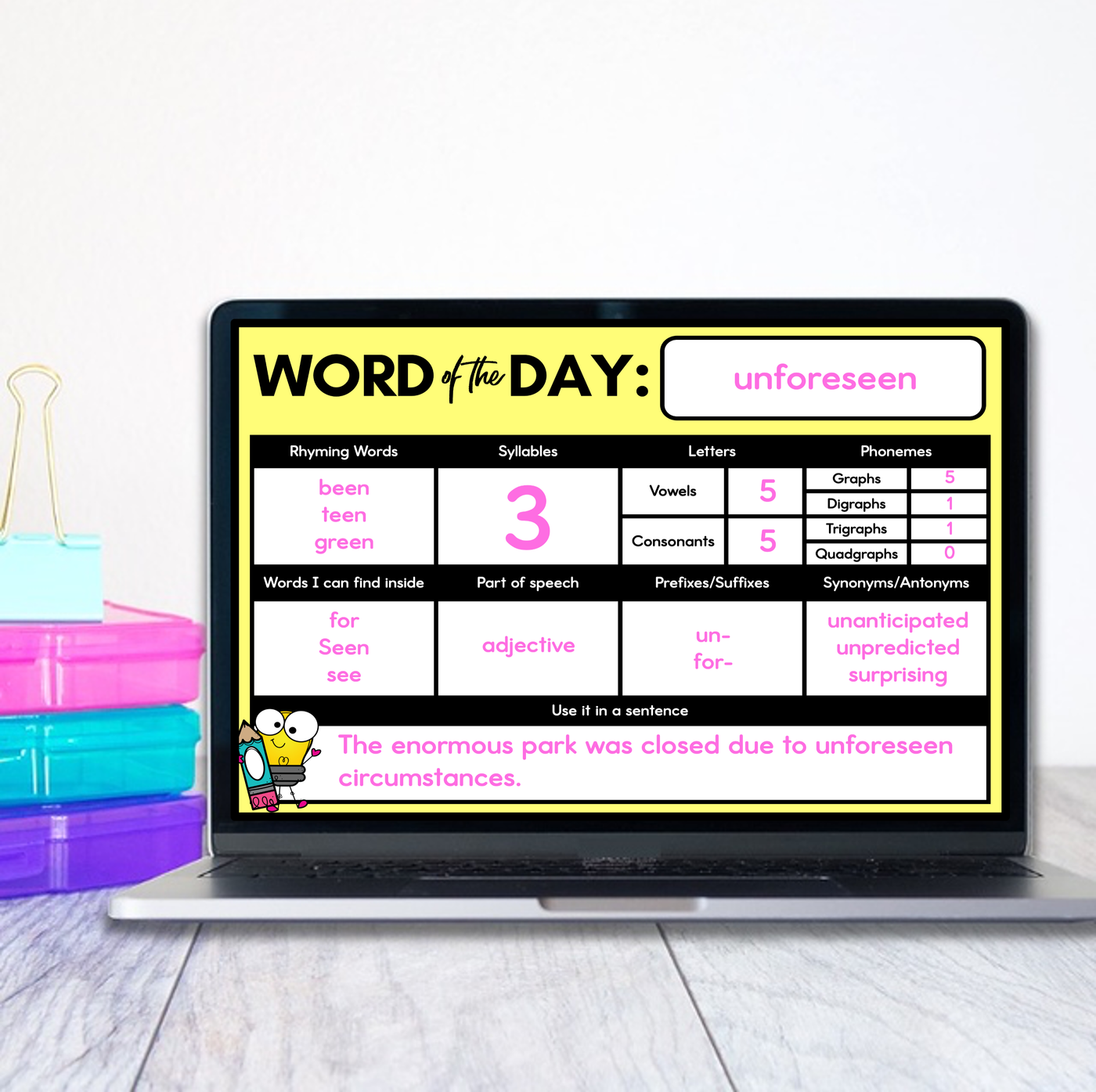 Word of the Day Slides - Differentiated Word Study Teaching Slides