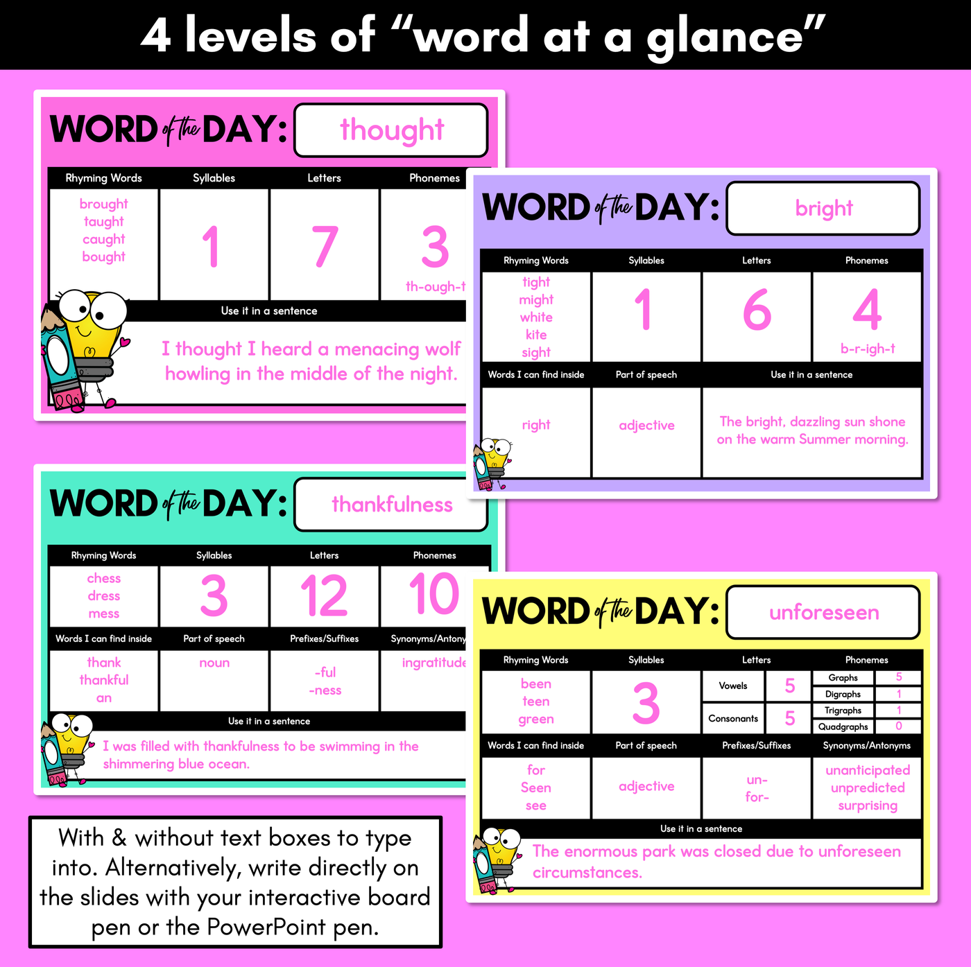 Word of the Day Slides - Differentiated Word Study Teaching Slides