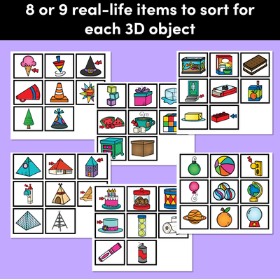 3D Objects in Real Life - Sorting Mats