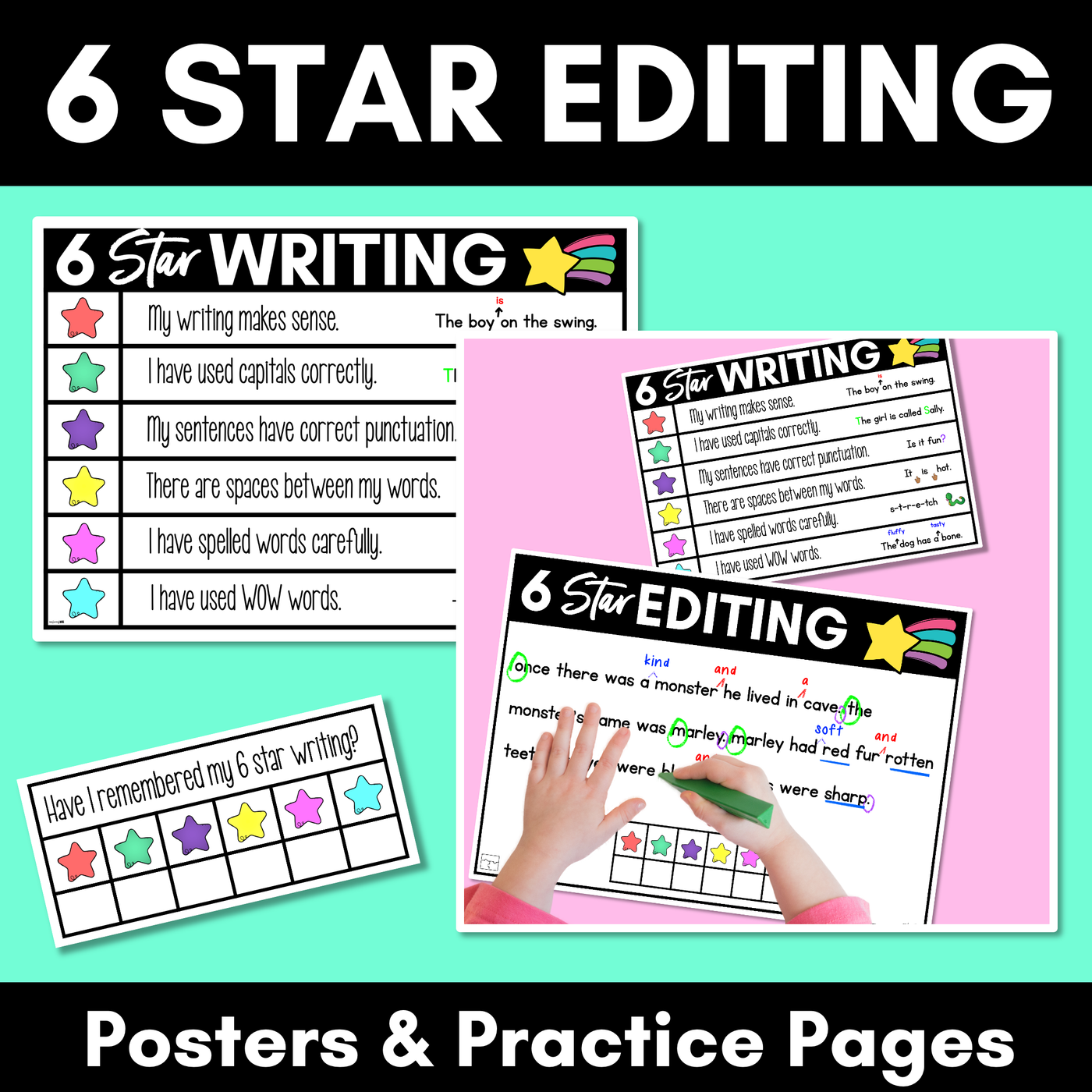 6 Star Editing Checklist | Posters & Practice Pages