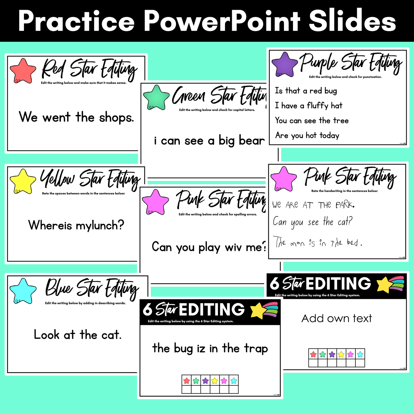6 Star Editing Checklist | PowerPoint Slides