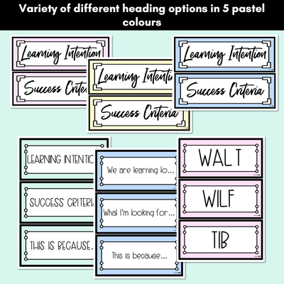Learning Intentions & Success Criteria - LISC Posters - Pastel Decor FREEBIE