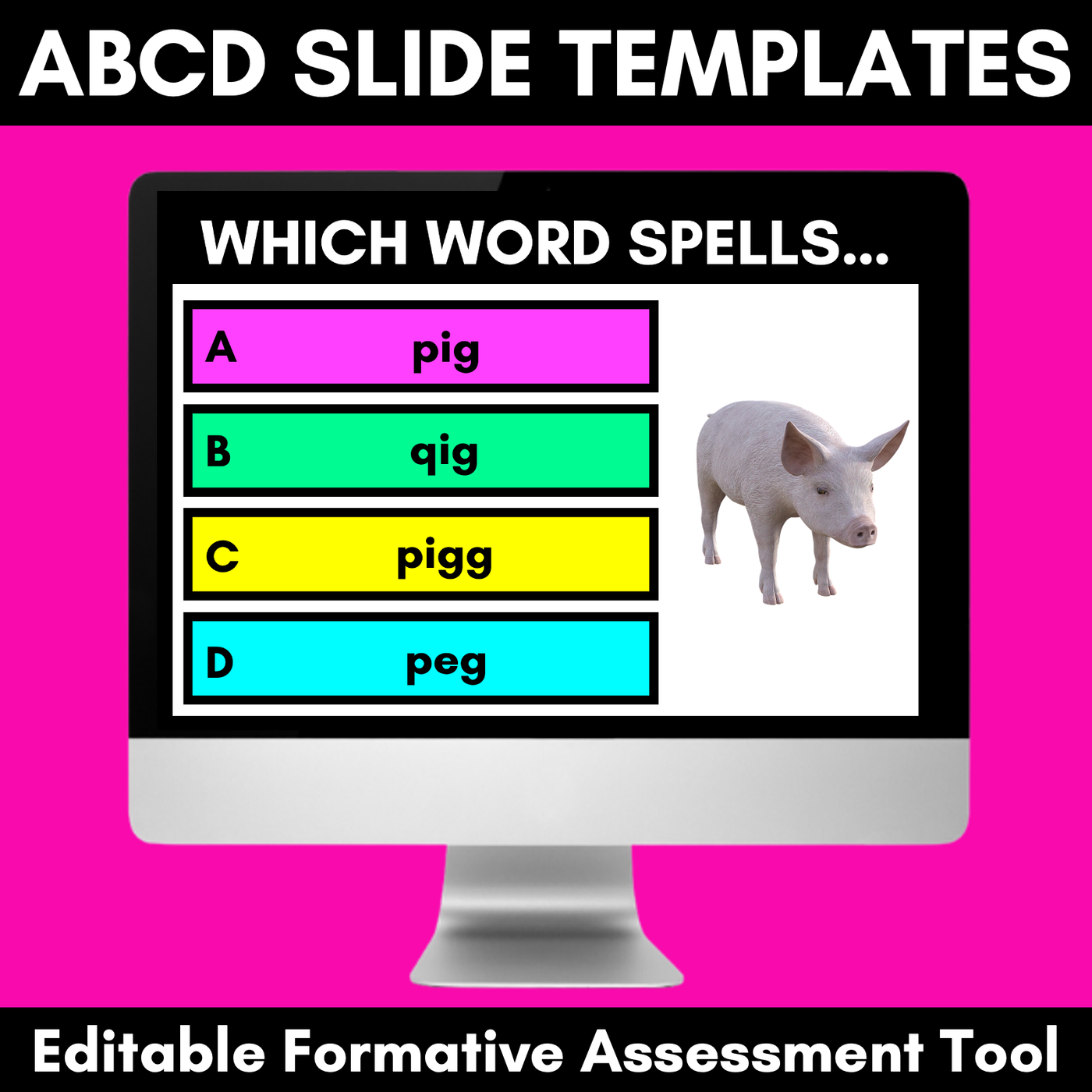 ABCD Formative Assessment Editable Slides
