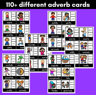 Adjective or Adverb Clip Cards - LOW PREP GRAMMAR ACTIVITY