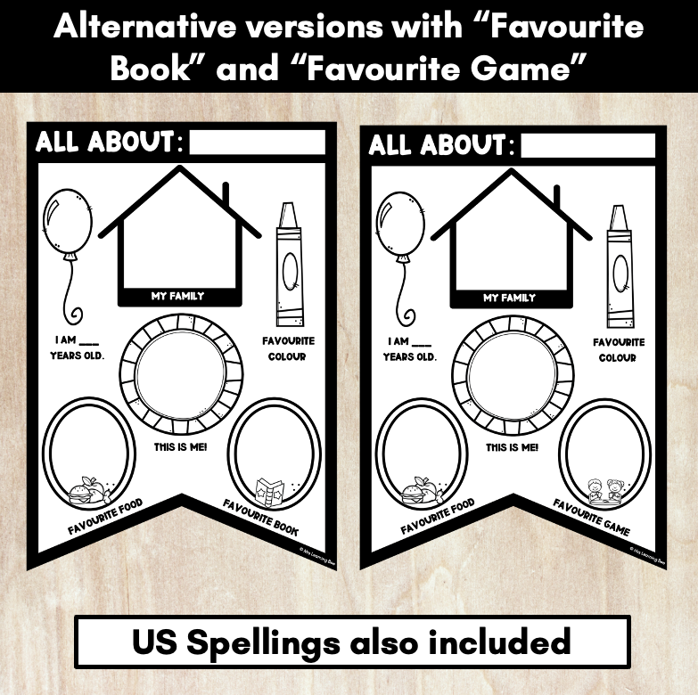 ALL ABOUT ME BUNTING Freebie | Back to School Activity & Display