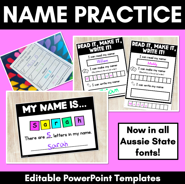 Name Writing Practice Pages - EDITABLE Name Practice Templates