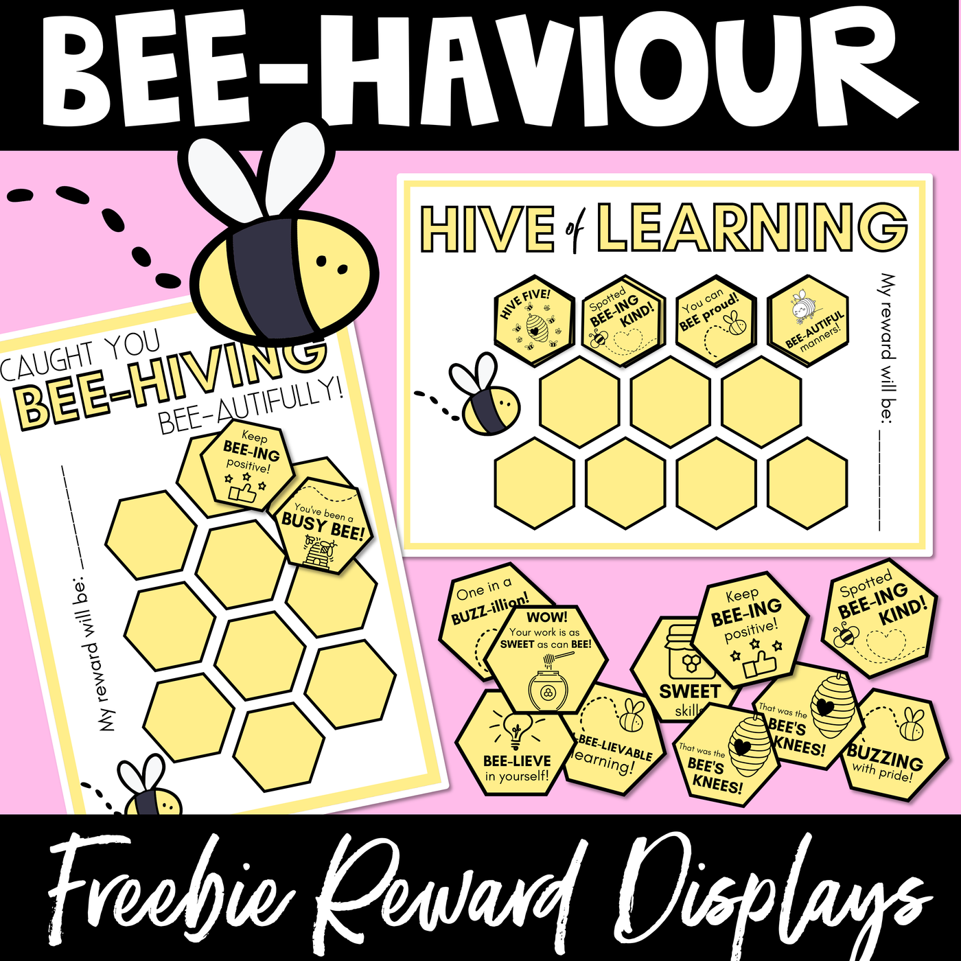 BEE THEME REWARDS CHARTS | Freebie
