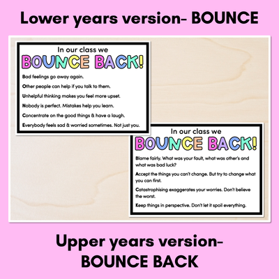BOUNCE BACK Resilience Acronym Posters
