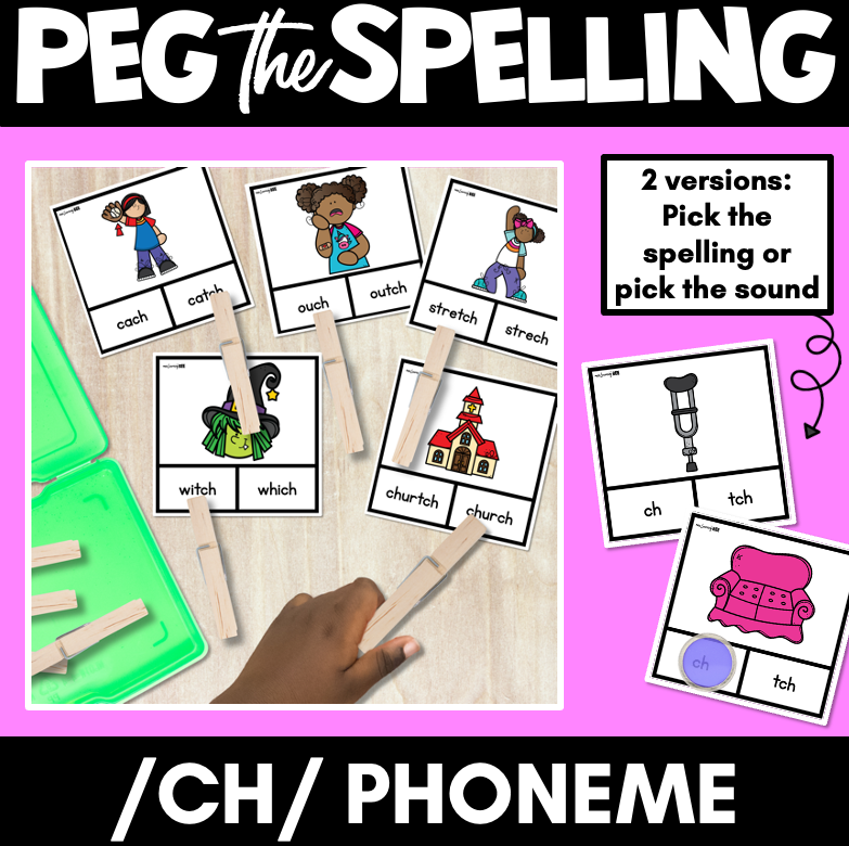 CH TCH CLIP CARDS - Consonant Sounds Phonics Game