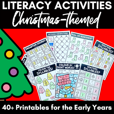 Christmas Activities Kindergarten - Phonics & Writing Worksheets
