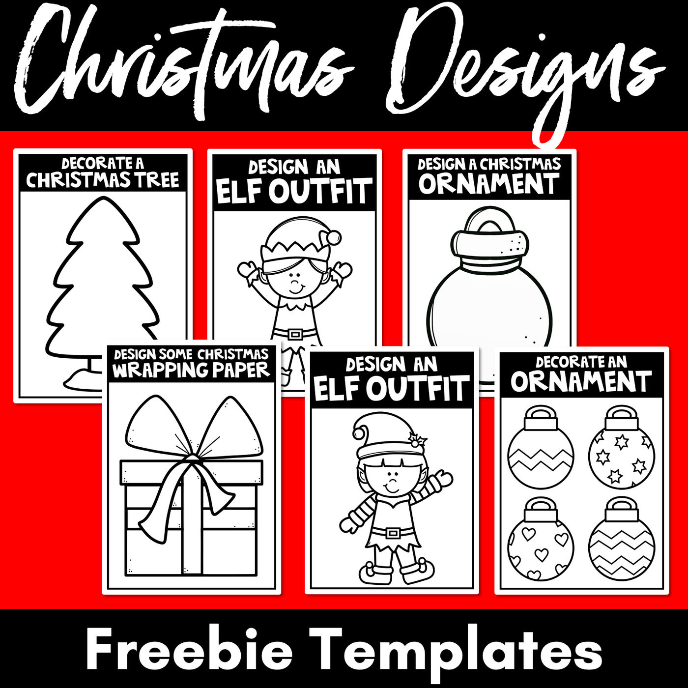 Christmas Coloring & Design Pages FREEBIE