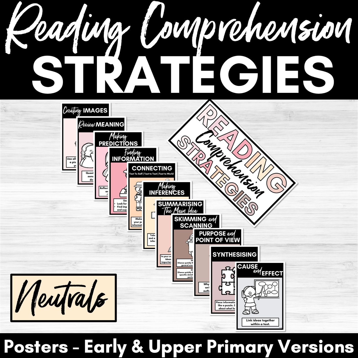 Reading Comprehension Strategies Posters NEUTRALS