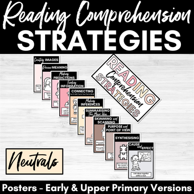 Reading Comprehension Strategies Posters NEUTRALS