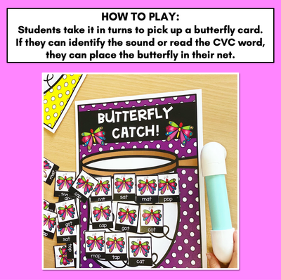 Consonant Digraph Word Phonics Game - Butterfly Catch