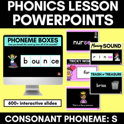 Consonant Sound S PowerPoint | S SS C CE SE