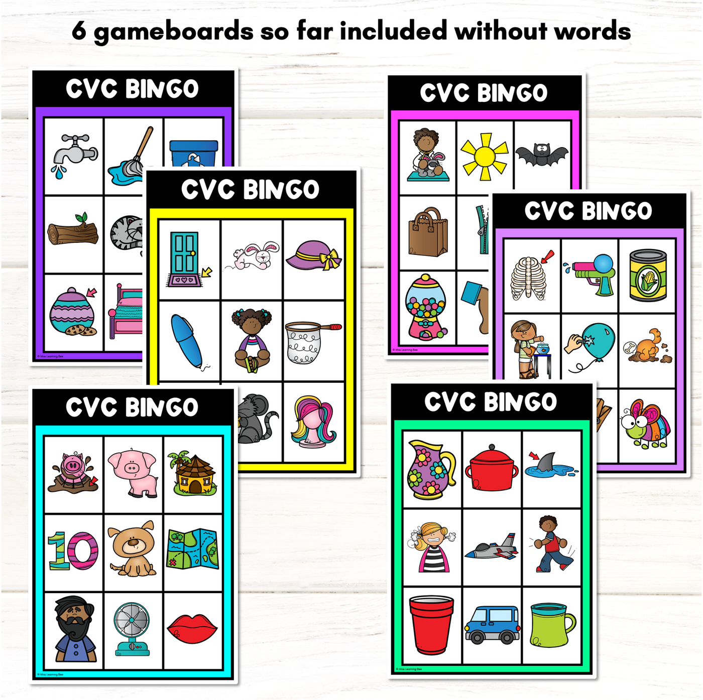 CVC WORD BINGO - Decodable CVC Words - Kindergarten Phonics Literacy Center