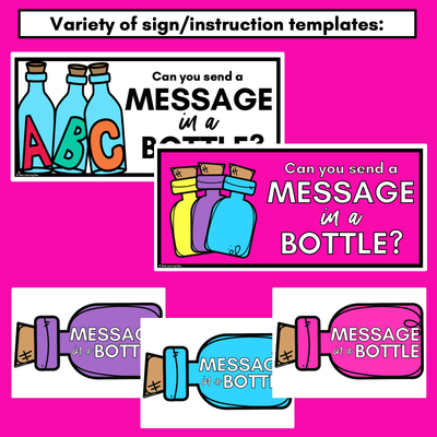 Message in a Bottle WORD BUILDING TEMPLATES