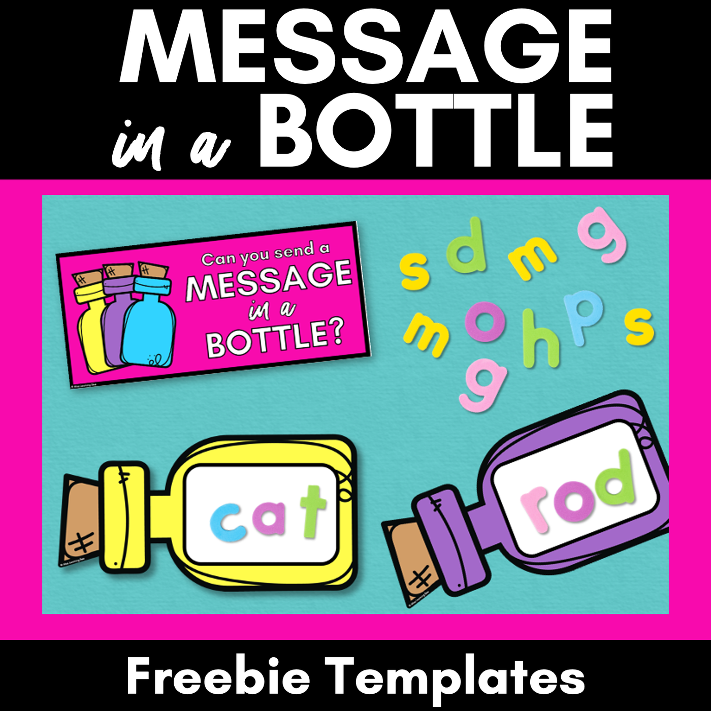Message in a Bottle WORD BUILDING TEMPLATES