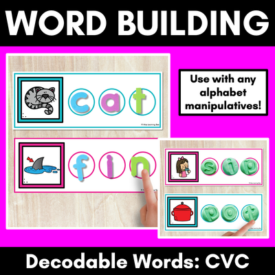 Decodable Word Building Cards - CVC Words Activity