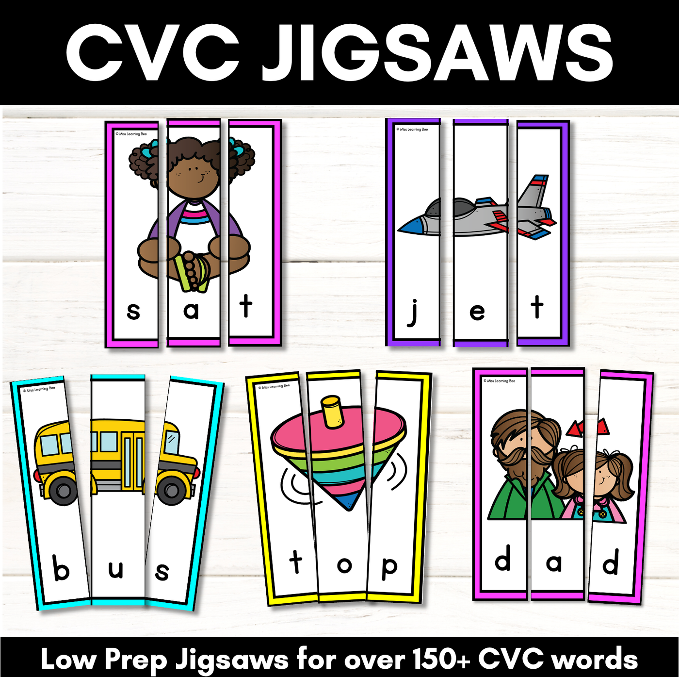 CVC WORD JIGSAW PUZZLES - Low Prep Phonics Activity for Kindergarten