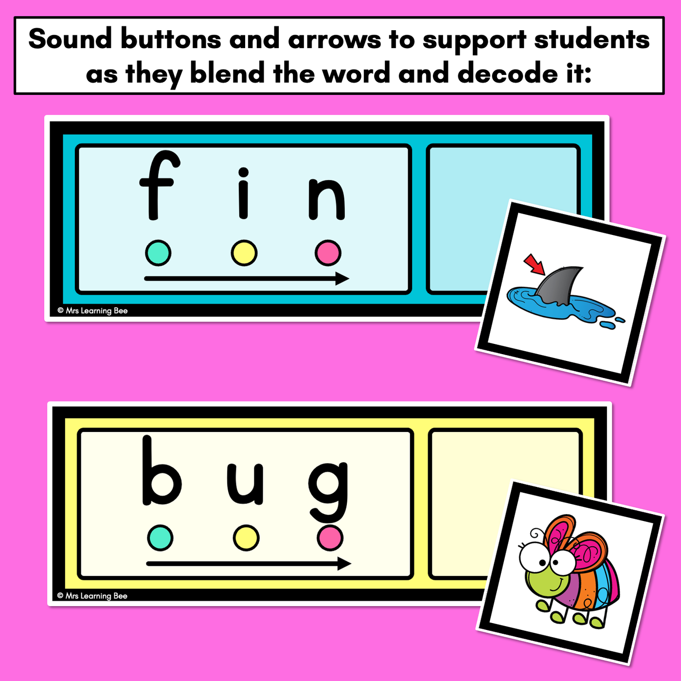 CVC WORD MATCH TASK CARDS with sound buttons