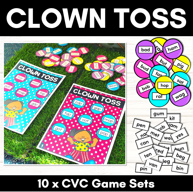 CLOWN TOSS | CVC Phonics Game