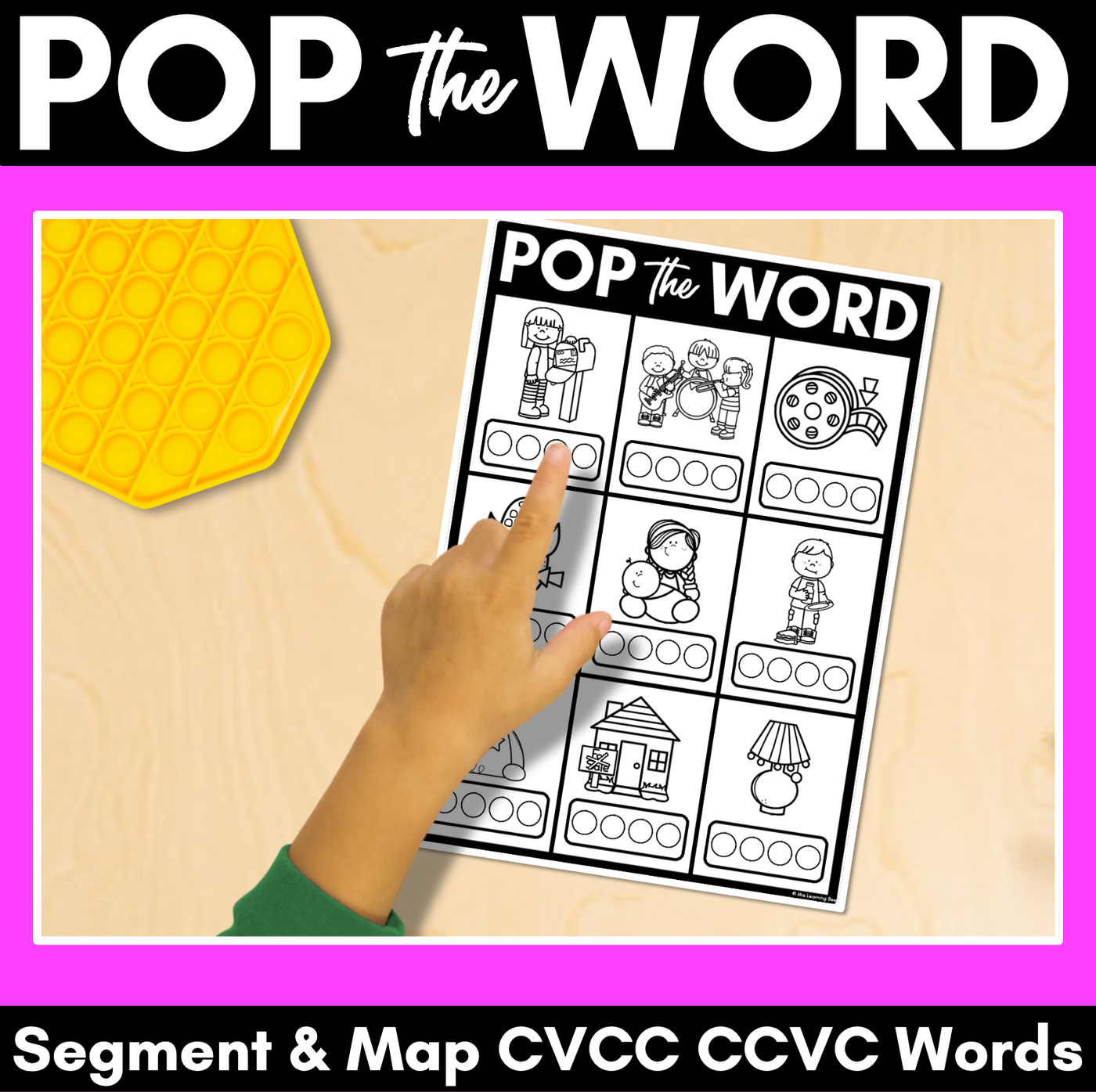 CVCC & CCVC WORD WORKSHEETS for POPPITS - Phonemic Awareness + Word Mapping