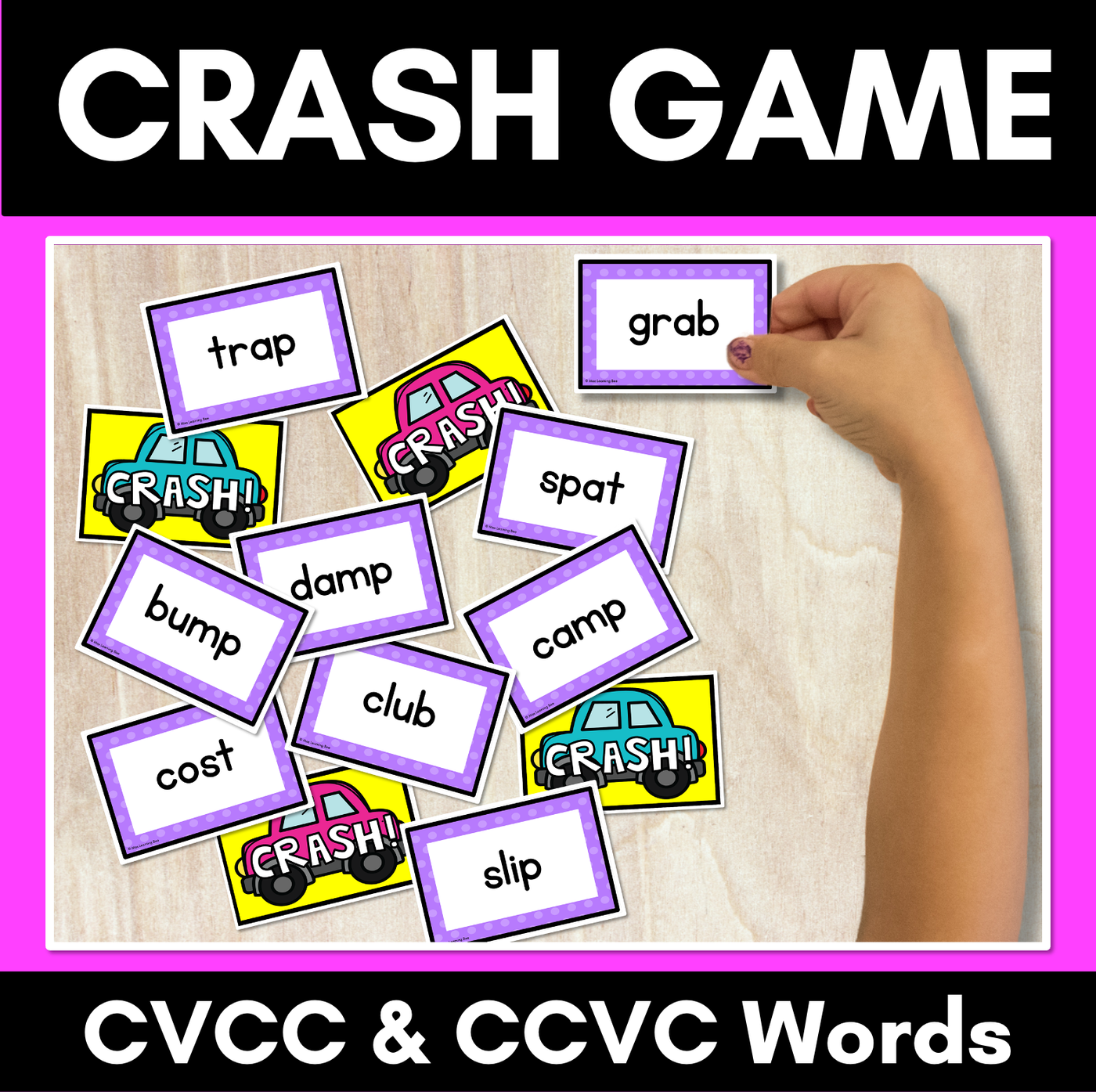CVCC CCVC WORDS CARD GAME - Crash CVCC and CCVC Activity