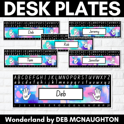 Student Desk Plates - The Wonderland Collection