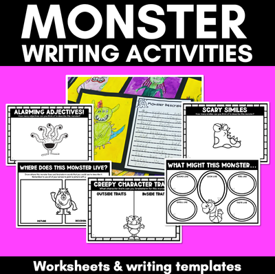 Monster Descriptive Writing - Vocabulary Worksheets & Writing Templates