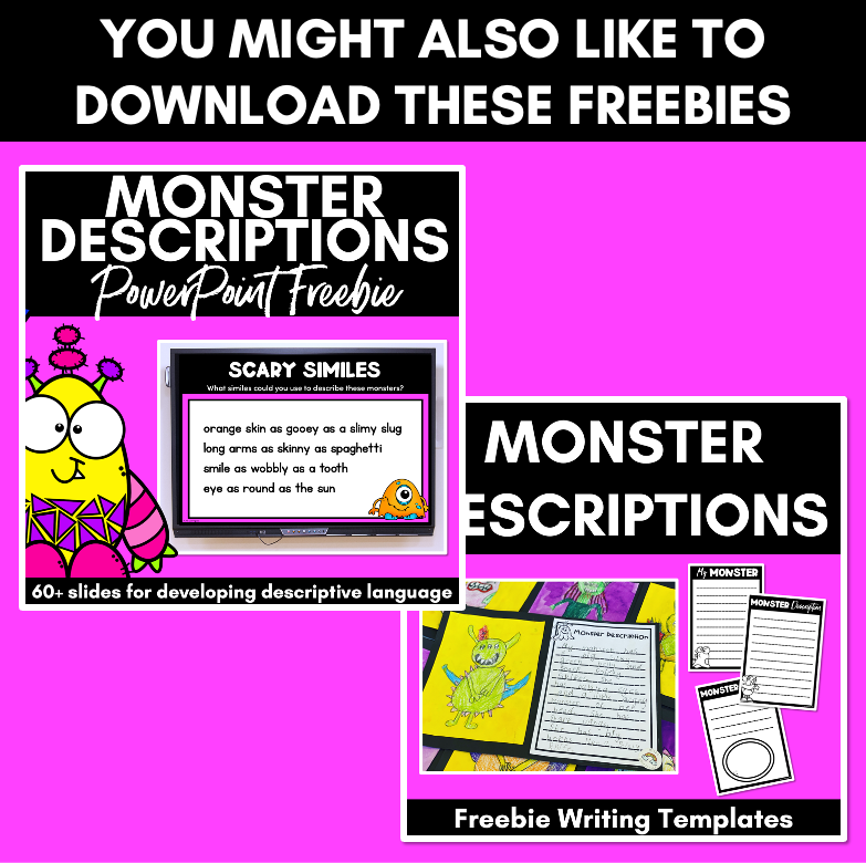 Monster Descriptive Writing - Vocabulary Worksheets & Writing Templates