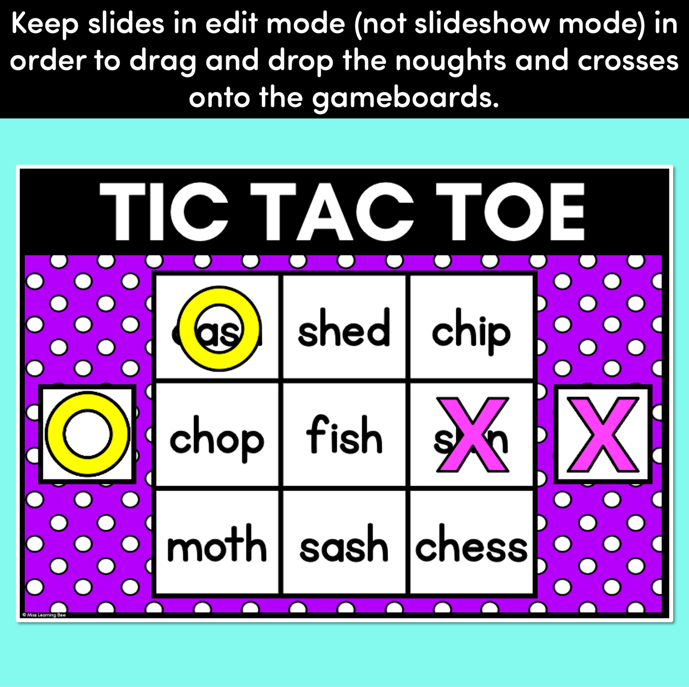 DIGITAL TIC TAC TOE for Consonant Digraphs - Digital Phonics Game for PowerPoint
