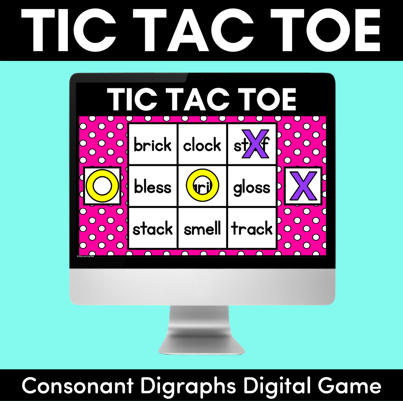 DIGITAL TIC TAC TOE for Consonant Digraphs - Digital Phonics Game for PowerPoint