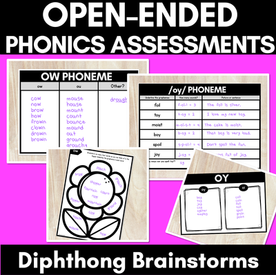 Diphthong Brainstorm Templates & Assessments