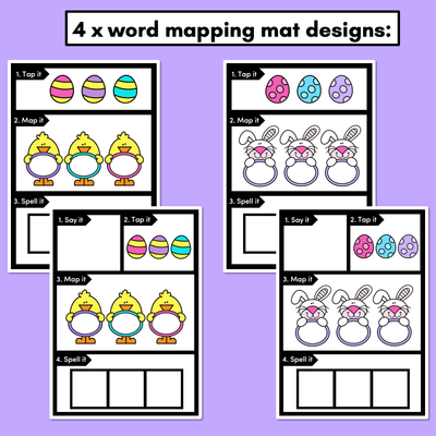 Easter-themed Activities - CVC Word Mapping Mats