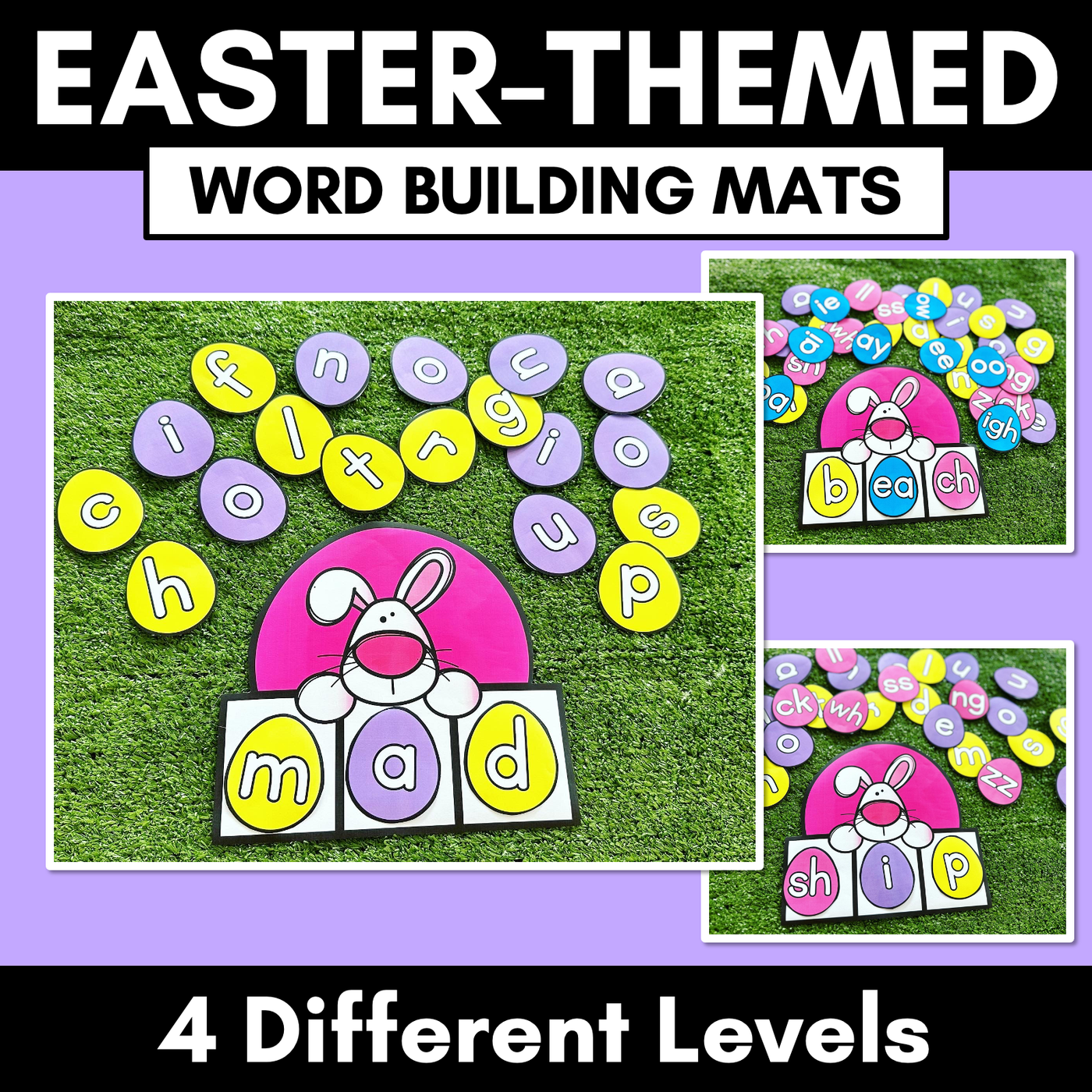 Easter-themed Activities - Word Building Mats for Phonics Lessons