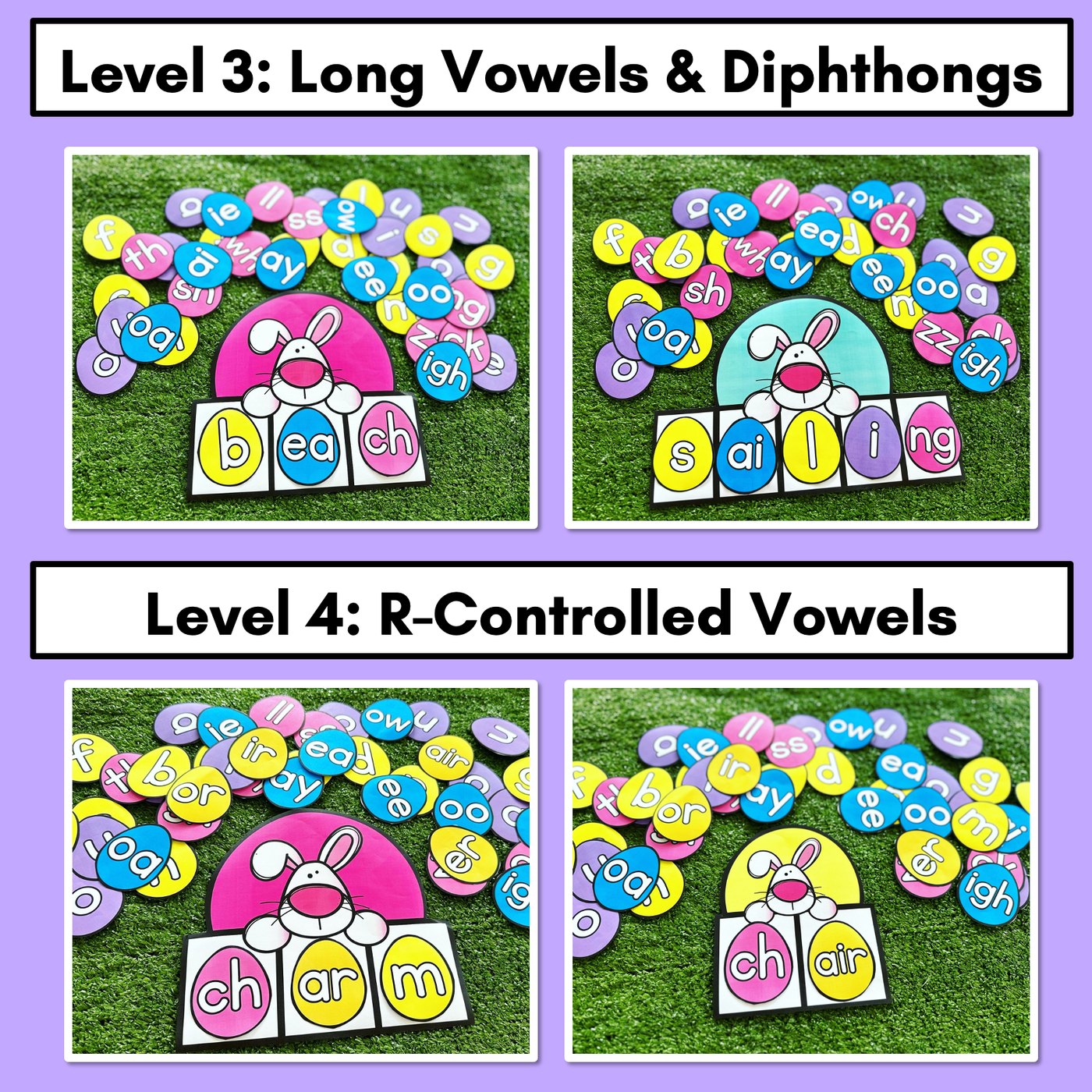 Easter-themed Activities - Word Building Mats for Phonics Lessons