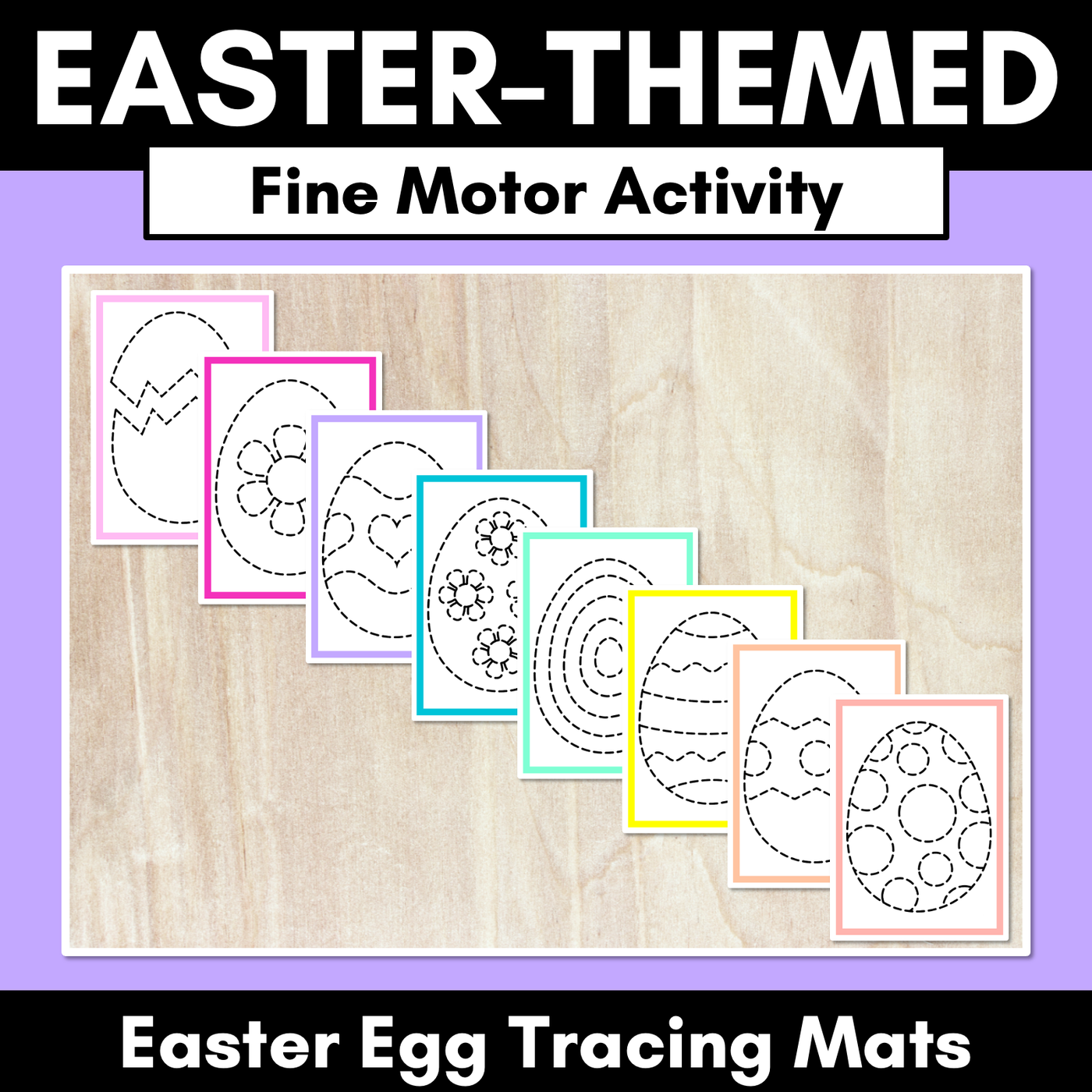 Easter-themed Activities - Easter Egg Tracing Mats - Fine Motor Activity